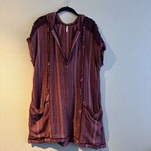 Free People Forever Yours Knit Stripe Tunic Beach, Boho, Festival, Coachella M